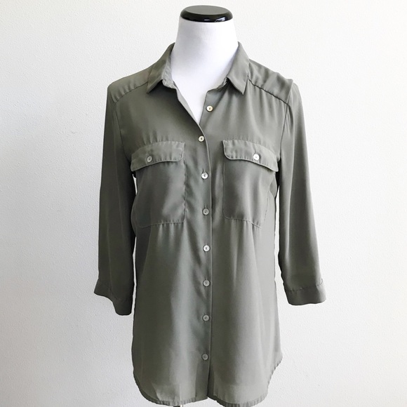 H&M Tops - H&M : Olive green button up blouse